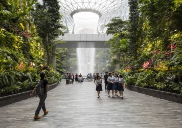 Rain Vortex on Singapore's Changi Airport.