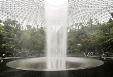 Rain Vortex on Singapore's Changi Airport.